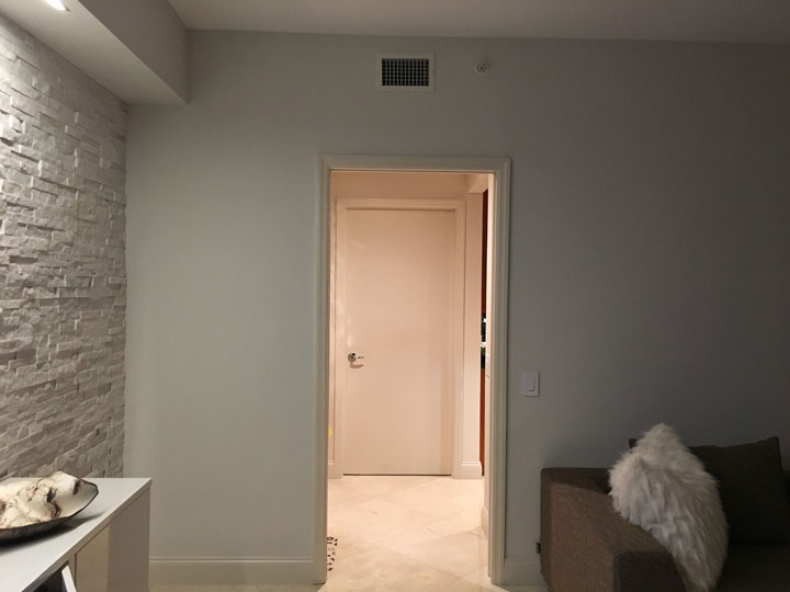 Custom wall design for Florida house - hand embellished giclees glued on a drywall